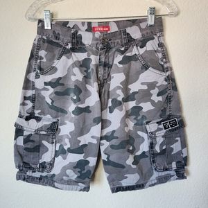 Guess Kids Faded Camo Cargo Shorts Size 16